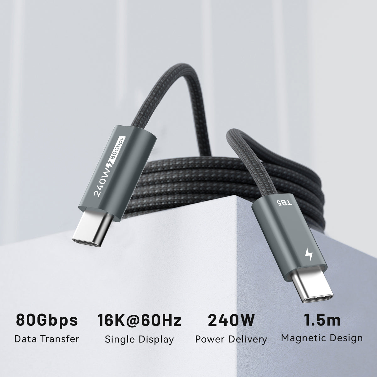 InnoCable - 240W Magnetic 80Gbps Thunderbolt 5-Compatible Cable (Pre-Order)