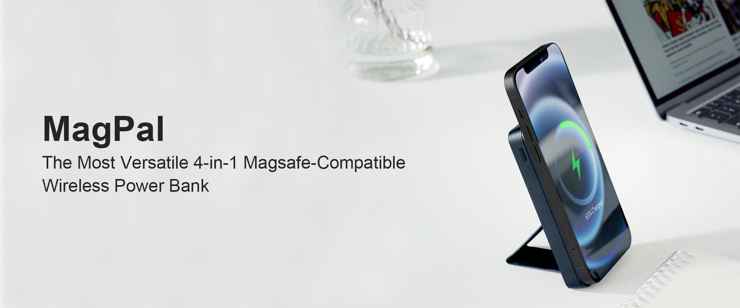 MagPal:4-in-1 Magnetic Wireless Power Bank Stand for iPhone